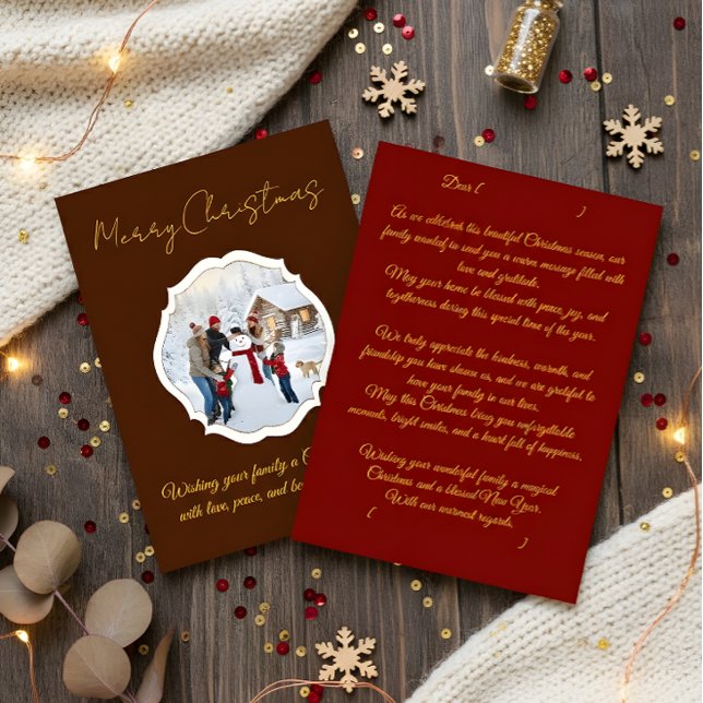 Tarjeta De Agradecimiento  Editable Family Photo Christmas Card (Subido por el creador)