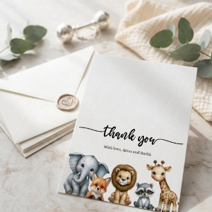 Tarjeta de agradecimiento editable para baby showe
