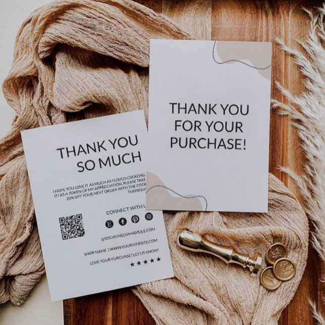Tarjeta de agradecimiento editable para pequeñas e (Editable Small Business Thank You Card,)