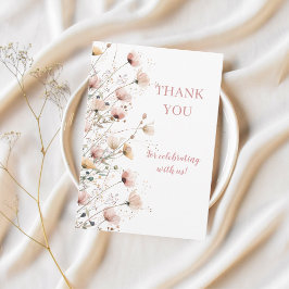 Tarjeta De Agradecimiento editable wildflowers floral thank you card