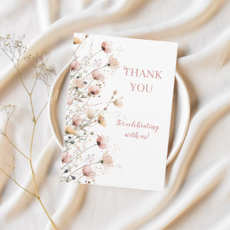 Tarjeta De Agradecimiento editable wildflowers floral thank you card