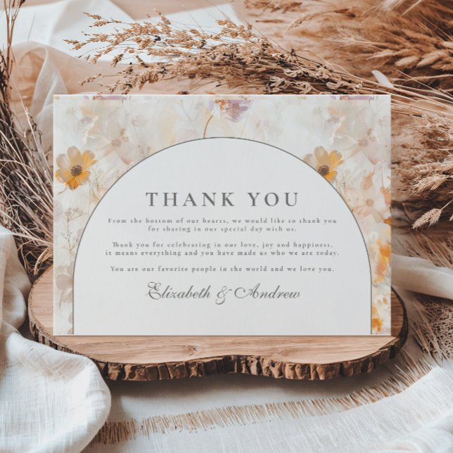 Tarjeta De Agradecimiento Editorial Boda Wildflower (Subido por el creador)