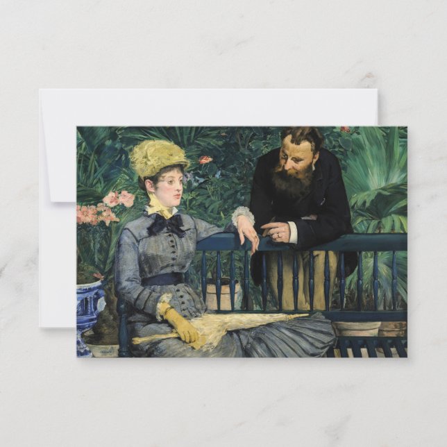 Tarjeta De Agradecimiento Edouard Manet - En el Invernadero (Anverso)