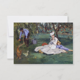 Tarjeta De Agradecimiento Edouard Manet - La familia Monet en su jardín
