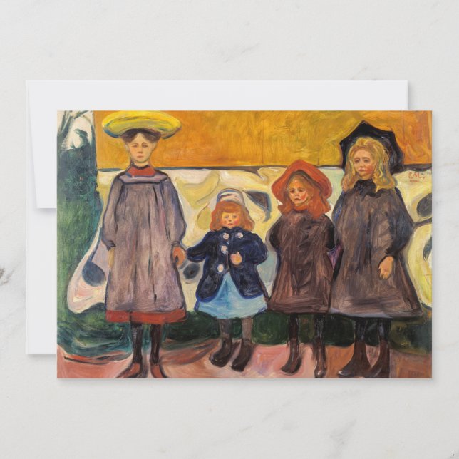 Tarjeta De Agradecimiento Edvard Munch - Cuatro Chicas en Asgardstrand (Anverso)