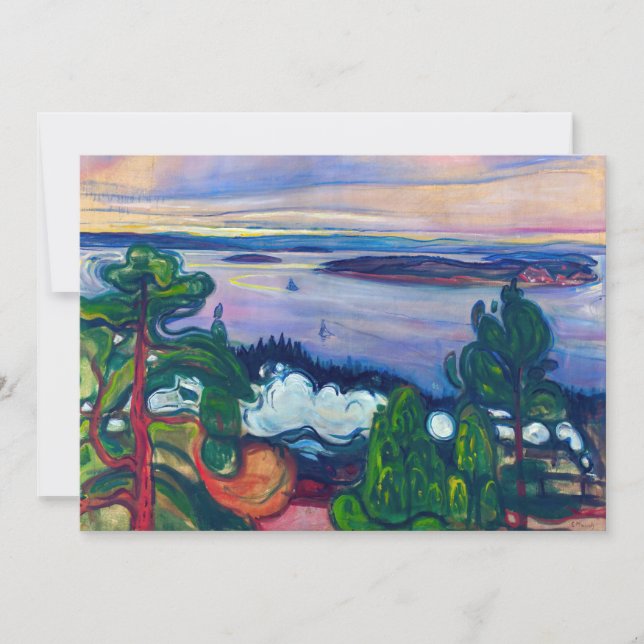 Tarjeta De Agradecimiento Edvard Munch - Humo de tren (Anverso)