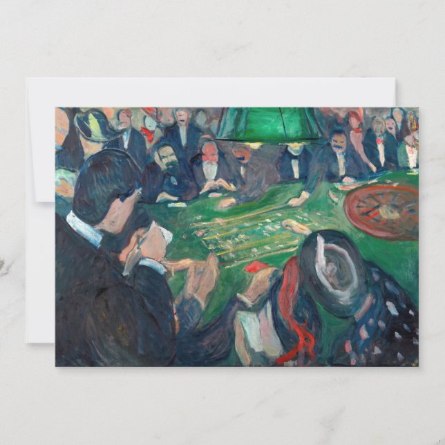 Tarjeta De Agradecimiento Edvard Munch - La mesa de la ruleta en Monte Carlo (Anverso)