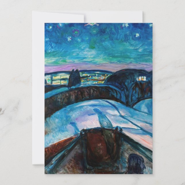 Tarjeta De Agradecimiento Edvard Munch - Noche Starry 1922 (Anverso)