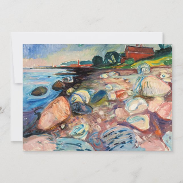 Tarjeta De Agradecimiento Edvard Munch - Shore with Red House (Anverso)