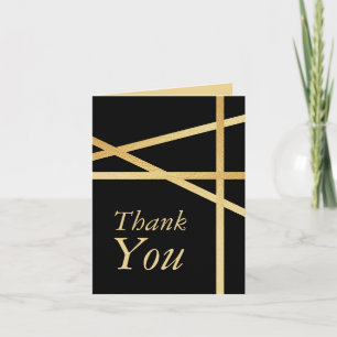 Tarjeta De Agradecimiento Efecto de lámina de oro estilo geométrico boda