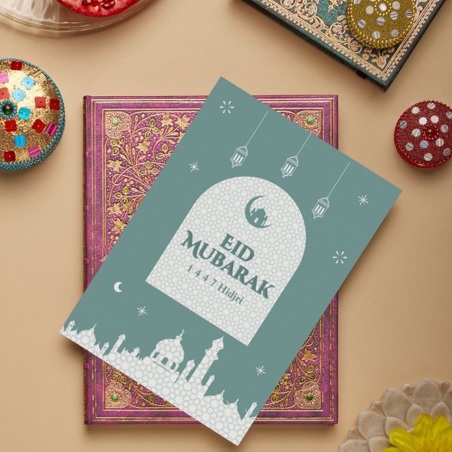 Tarjeta De Agradecimiento Eid al-Fitr Mubarak 1447H | Diseño islámico modern (Subido por el creador)