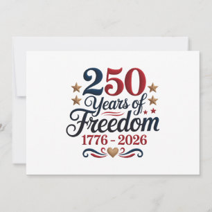Tarjeta De Agradecimiento El 250.º Aniversario de América