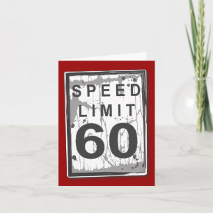 Tarjeta De Agradecimiento El 60.o límite de velocidad divertido del