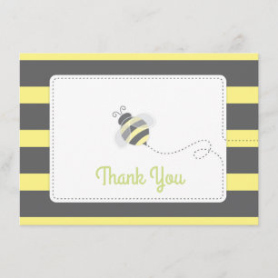 Tarjeta De Agradecimiento El abejorro Baby Shower le agradece amarillo y