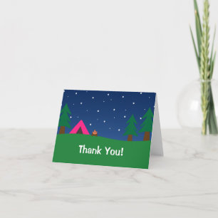 Tarjeta De Agradecimiento El acampar le agradece los chicas