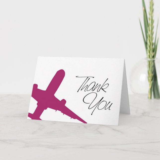 Tarjeta De Agradecimiento El aeroplano agradece You&apos; s (Anverso)