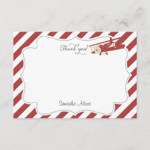 Tarjeta De Agradecimiento El aeroplano le agradece cardar
