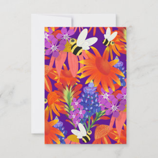 Tarjeta De Agradecimiento El alboroto entre la floración violeta de los flor