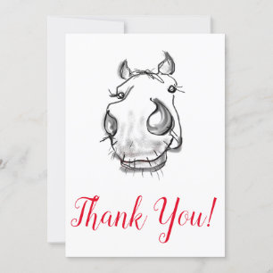 Tarjeta De Agradecimiento El amante lindo del caballo le agradece cardar