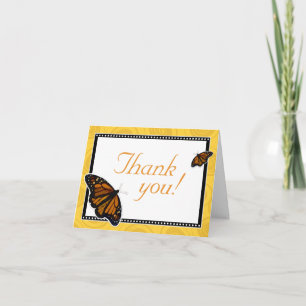 Tarjeta De Agradecimiento El amarillo de encargo de la mariposa de monarca