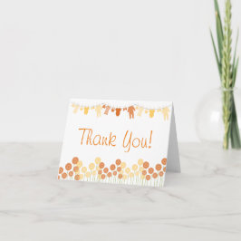 Tarjeta De Agradecimiento El amarillo y la pequeña ropa anaranjada Baby