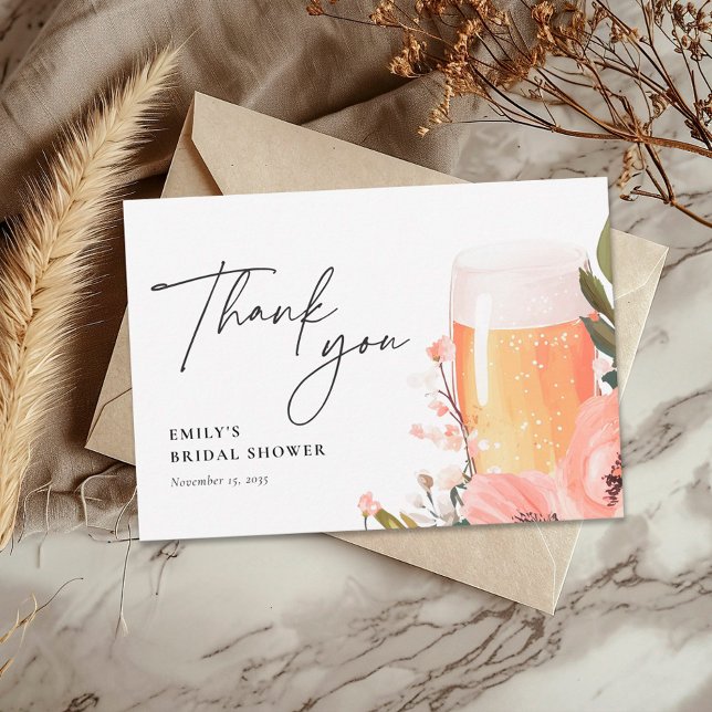 Tarjeta De Agradecimiento El amor a la cerveza está generando ducha de novia (Subido por el creador)