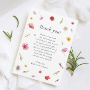 Tarjeta De Agradecimiento El amor a las flores silvestres en la ducha de nov