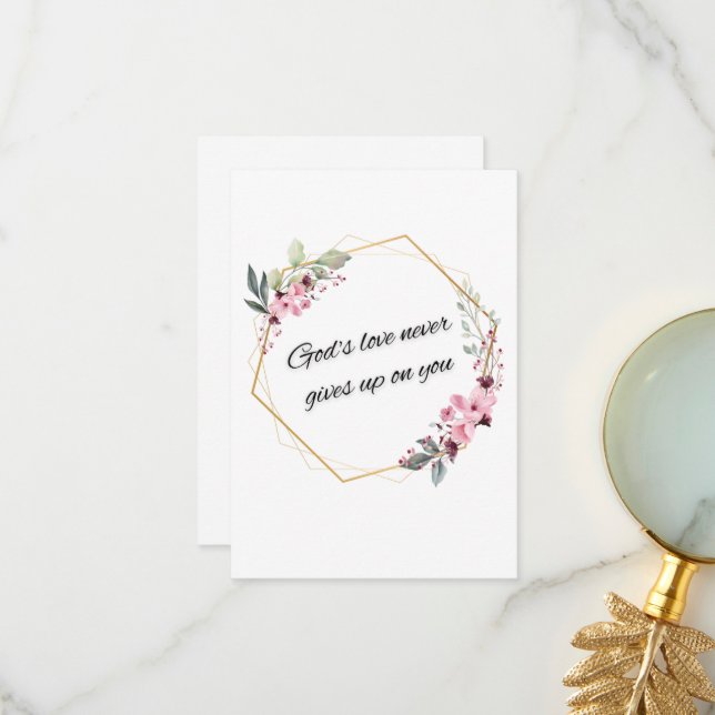 Tarjeta De Agradecimiento El amor de Dios nunca da regalos (Anverso/Reverso In Situ)