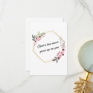 Tarjeta De Agradecimiento El amor de Dios nunca da regalos