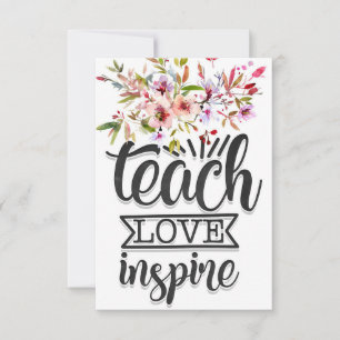 Tarjeta De Agradecimiento El amor de la enseñanza de profesores inspira