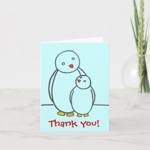 Tarjeta De Agradecimiento El amor del padre del pingüino le agradece