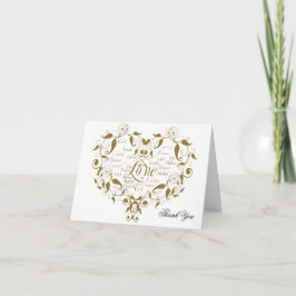 Tarjeta De Agradecimiento El amor en cualquier lengua en oro le agradece