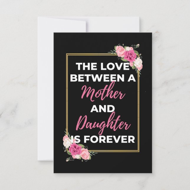 Tarjeta De Agradecimiento El Amor Entre Madre E Hija Es Para Siempre. (Anverso)