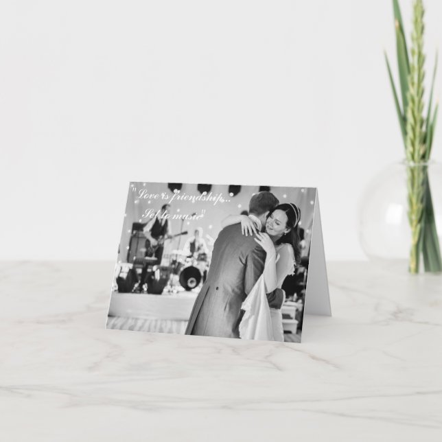Tarjeta De Agradecimiento El amor es amistad puesta en música (Anverso)