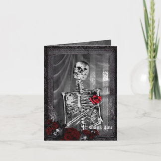 Tarjeta De Agradecimiento El amor es eterno Boda gótico gracias