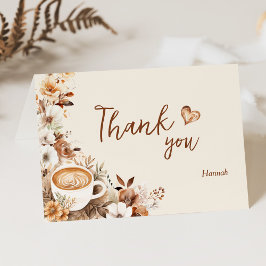 Tarjeta De Agradecimiento El amor es preparar café, ducha de novia