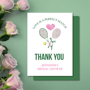 Tarjeta De Agradecimiento El amor es una boda de tenis perfecta 
