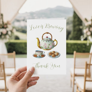 Tarjeta De Agradecimiento El amor está en ebullición, Té de la tarde, Desped