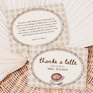 Tarjeta De Agradecimiento El amor está en infusión Taza de café a cuadros pa