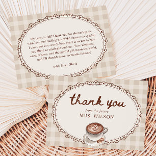 Tarjeta De Agradecimiento El amor está en infusión Taza de café a cuadros pa