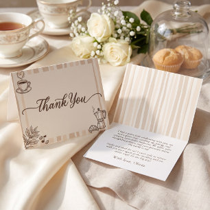 Tarjeta De Agradecimiento El amor está preparando café Cafetera Moka Despedi
