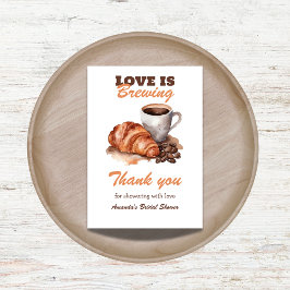 Tarjeta De Agradecimiento El amor está preparando café, ducha de novias fran