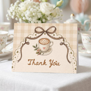 Tarjeta De Agradecimiento El amor está preparando café Floral Vintage Person