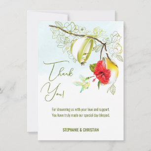 Tarjeta De Agradecimiento El amor está preparándose Fiesta del té de colibrí