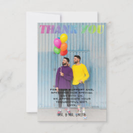 Tarjeta De Agradecimiento El amor gana color de agua, foto arcoiris