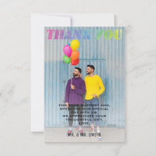 Tarjeta De Agradecimiento El amor gana color de agua, foto arcoiris