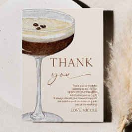 Tarjeta De Agradecimiento El amor se está fabricando Expresso Martini Ducha 