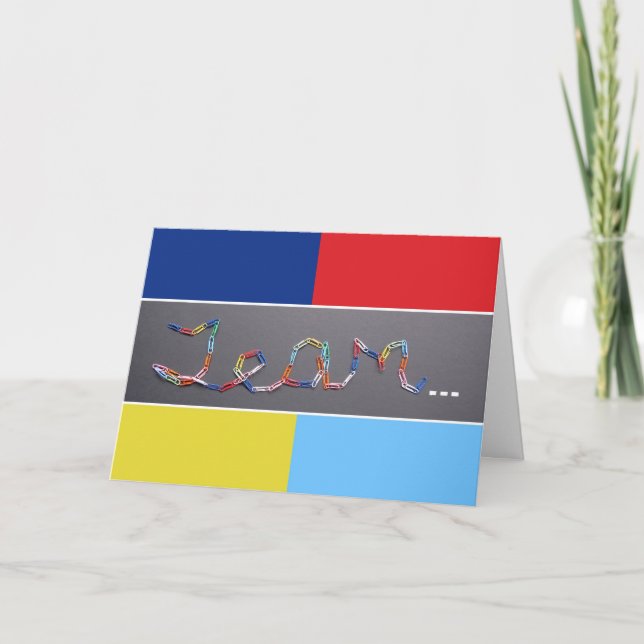 Tarjeta De Agradecimiento El aprecio del empleado de la bandera del equipo (Anverso)