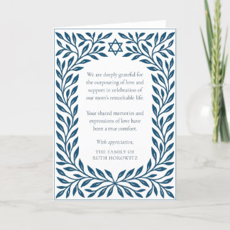 Tarjeta De Agradecimiento El árbol azul de la vida Simpatía de la estrella j