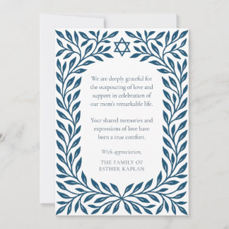 Tarjeta De Agradecimiento El árbol azul de la vida Simpatía de la estrella j